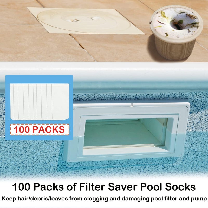 chicarry 100 Pack Pool Skimmer Socks, Reusable Pool Socks for Skimmer Basket, Skimmer Socks for Above Ground & Inground Pool (100 Pack) - Image 2